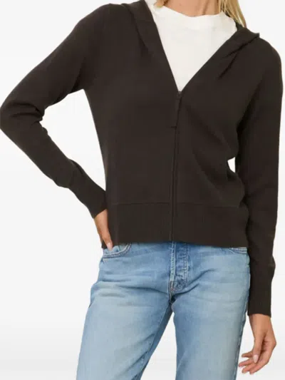 Margaret O'leary Inc Fitted Hooded Cardigan In Black