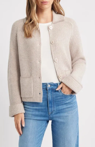 Margaret O'leary Inverness Collared Cashmere Cardigan In Neutral