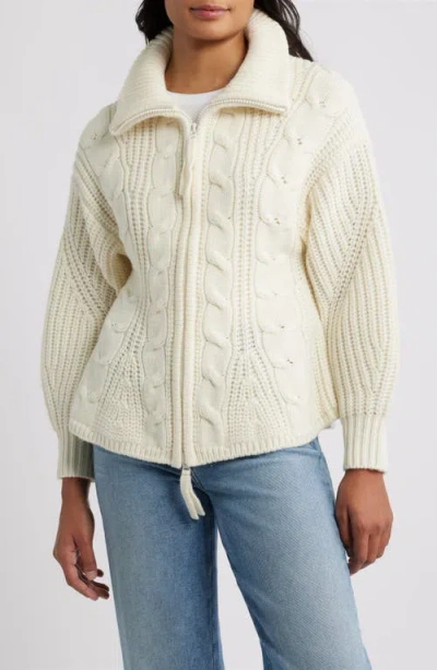 Margaret O'leary Leigh Merino Wool Zip-up Cardigan In Multi