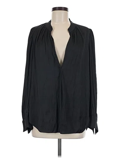 Pre-owned Margaret O'leary Long Sleeve Blouse In Black