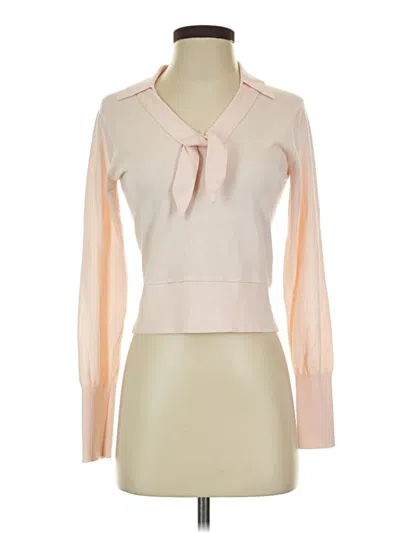 Pre-owned Margaret O'leary Long Sleeve Blouse In Ivory