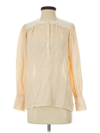Pre-owned Margaret O'leary Long Sleeve Blouse In Ivory