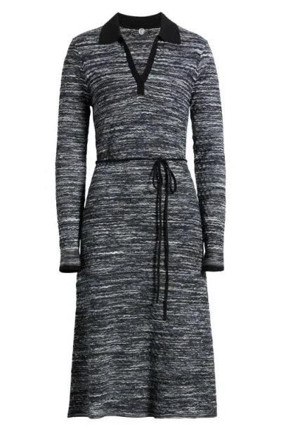 Margaret O'leary Long Sleeve Polo Dress In Black