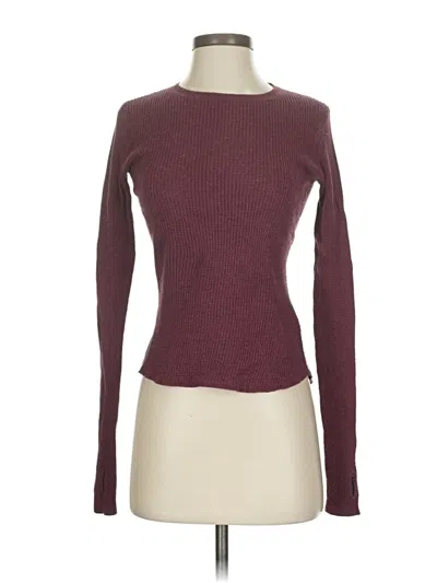 Pre-owned Margaret O'leary Long Sleeve T-shirt In Burgundy
