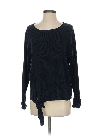 Pre-owned Margaret O'leary Long Sleeve Top Black Boatneck Tops