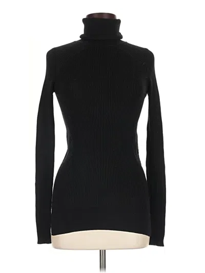 Pre-owned Margaret O'leary Long Sleeve Top Black Turtleneck Tops