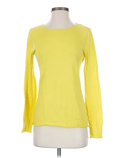 Pre-owned Margaret O'leary Long Sleeve Top Yellow Boatneck Tops