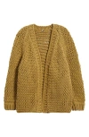 Margaret O'leary Open Front Cardigan In Brown