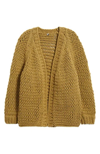 Margaret O'leary Open Front Cardigan In Brown