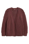 Margaret O'leary Open Front Cardigan In Purple