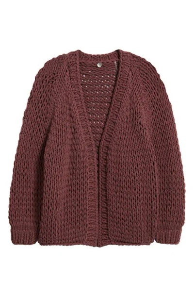 Margaret O'leary Open Front Cardigan In Purple