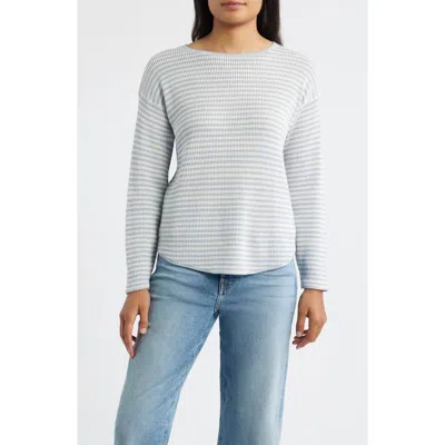 Margaret O'leary Open Stitch Top In Gray