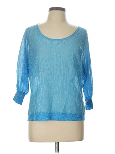 Pre-owned Margaret O'leary Pullover Sweater In Blue
