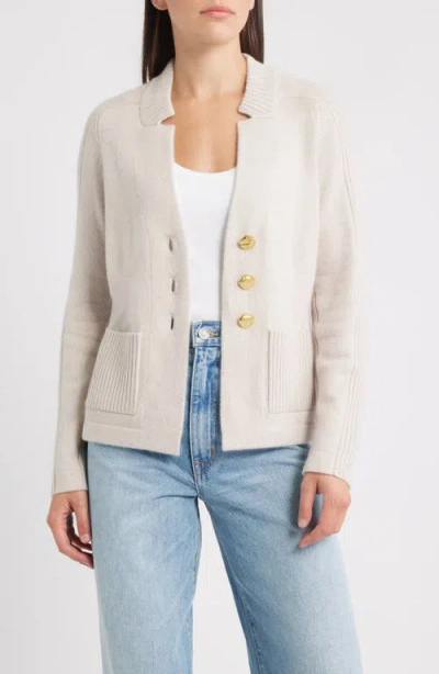 Margaret O'leary St. Amelia Notched Collar Cashmere Cardigan In Pattern