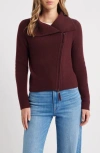Margaret O'leary St Bridget Knit Moto Jacket In Red