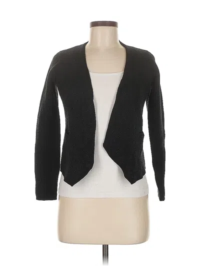 Pre-owned Margaret O'leary Wool Cardigan Sweater In Black