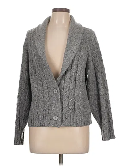 Pre-owned Margaret O'leary Wool Cardigan Sweater In Gray
