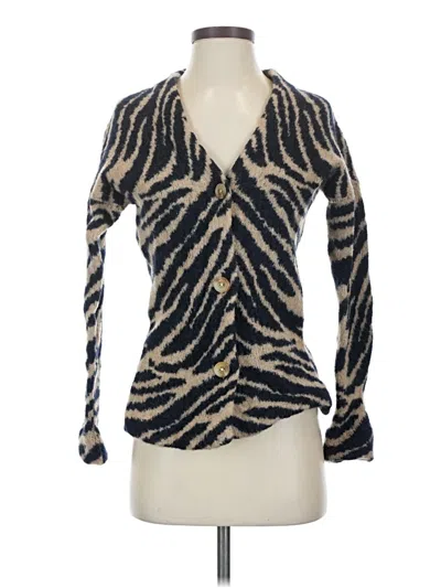 Pre-owned Margaret O'leary Wool Cardigan Sweater In Tan