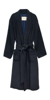 Margaret Wool Robe Coat Night Navy In Blue