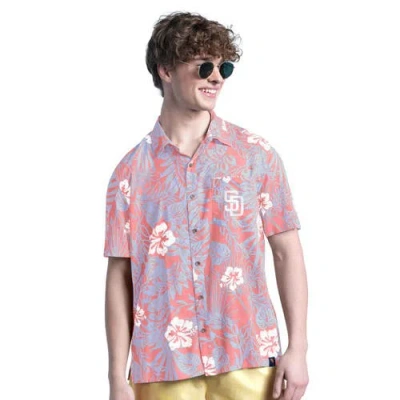 Margaritaville Coral San Francisco Giants Palm Shade Party Button-up Shirt In Orange