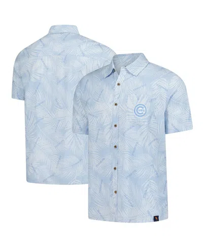 MARGARITAVILLE MEN'S BLUE CHICAGO CUBS LINEN PARTY BUTTON-UP SHIRT