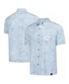 Margaritaville Men's Blue Cincinnati Reds Linen Party Button-up Shirt In Blue