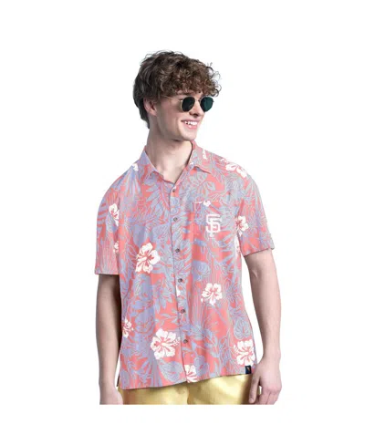 Margaritaville Men's Coral San Francisco Giants Palm Shade Party Button-up Shirt In Pink