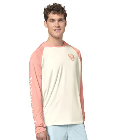 Margaritaville Men's Cream/amber Chicago Bears Sand, Sea, Sunsets Long-sleeve Rashguard Hoodie In Neutral