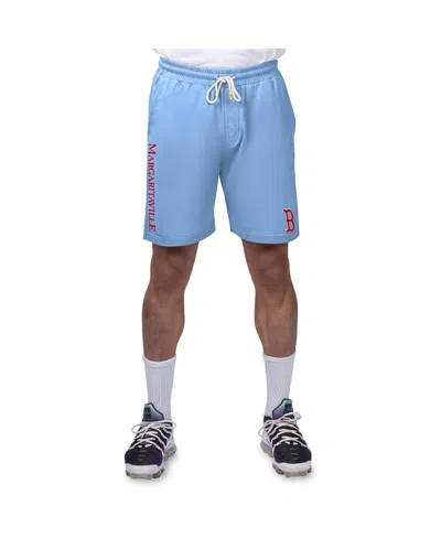 MARGARITAVILLE MEN'S LIGHT BLUE BOSTON RED SOX PEACHED FRENCH TERRY SHORTS