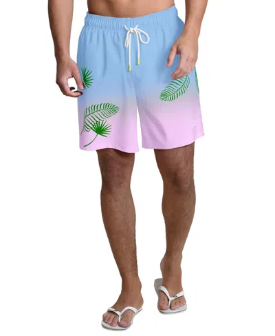 Margaritaville Men's Light Blue Buffalo Bills Sunset On The Beach Swim Shorts In Multi