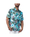 Margaritaville Light Blue Las Vegas Raiders Jungle Parrot Party Button-up Shirt In Light Blue