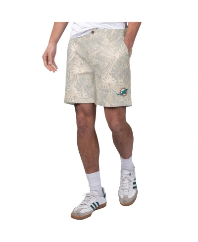 Margaritaville Men's  Gray Miami Dolphins Sandwashed Monstera Print Amphib Shorts