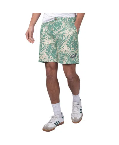 Margaritaville Men's  Midnight Green Philadelphia Eagles Sandwashed Monstera Print Amphib Shorts