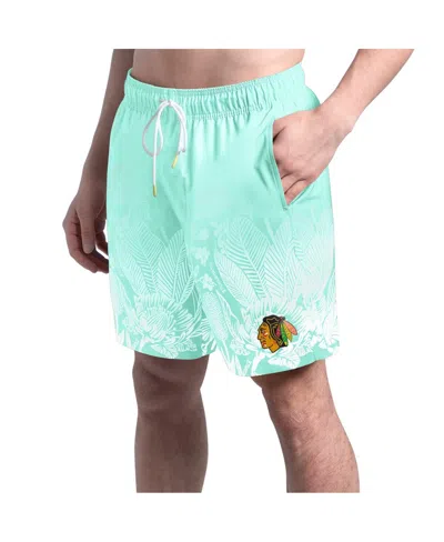 Margaritaville Men's Mint Chicago Blackhawks Lagoon Fiesta Swim Shorts In Blue