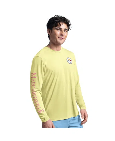 Margaritaville Men's Yellow Pittsburgh Steelers  Rock Harbor Long Sleeve Rashguard Top