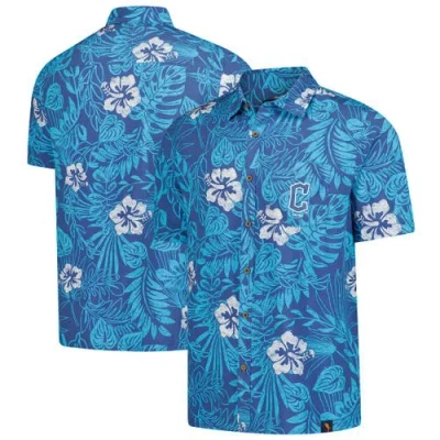 Margaritaville Navy Cleveland Guardians Palm Shade Party Button-up Shirt In Blue