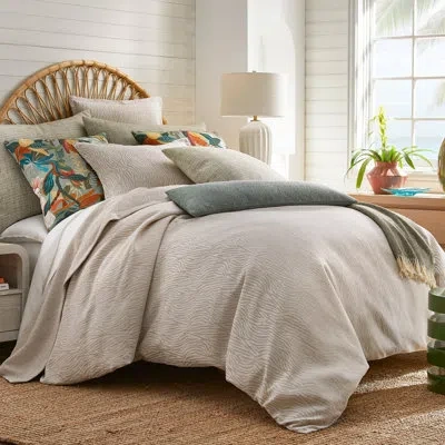 Margaritaville Paradise Duvet Set – Wheat Cotton And Linen | 1 Duvet Cover + Euro Shams | Inserts Not Included In Brown