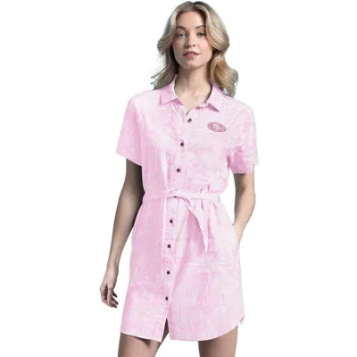 Margaritaville Pink San Francisco 49ers Palm Linen Dress In Purple