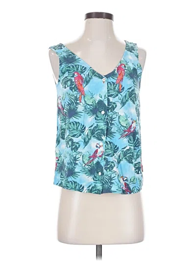 Pre-owned Margaritaville Sleeveless Blouse In Teal