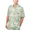 MARGARITAVILLE MARGARITAVILLE TAN GREEN BAY PACKERS SAND WASHED MONSTERA PRINT PARTY BUTTON-UP SHIRT