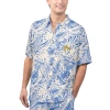 MARGARITAVILLE MARGARITAVILLE TAN LOS ANGELES RAMS SAND WASHED MONSTERA PRINT PARTY BUTTON-UP SHIRT