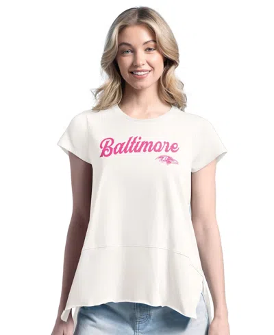 Margaritaville Women's Cream Baltimore Ravens Gametime Is Paradise T-shirt In White
