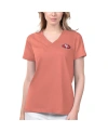 Margaritaville Women's  Coral San Francisco 49ers Game Time V-neck T-shirt In Coral