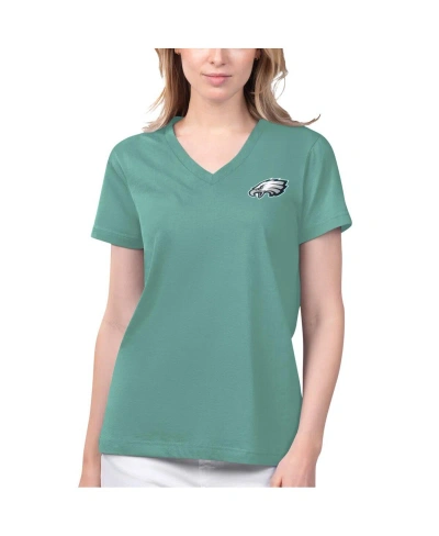 Margaritaville Women's  Green Philadelphia Eagles Game Time V-neck T-shirt