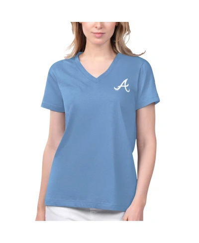 Margaritaville Women's  Light Blue Atlanta Braves Game Time V-neck T-shirt