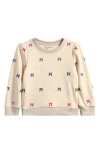 Margaux And Lexi Kids' Bow Embroidered Sweatshirt In Neutral