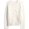 Margaux And Lexi Kids' Bow Soutache Pullover Sweater In White