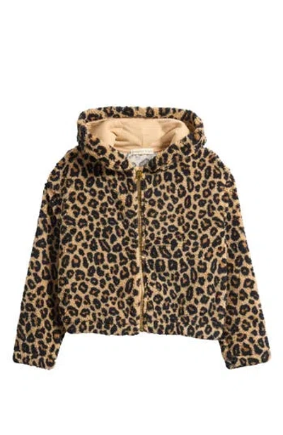 Margaux And Lexi Kids' Leopard Print Fleece Zip-up Jacket In Multi