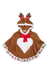 Margaux And Lexi Kids' Reindeer Poncho Sweater In Brown