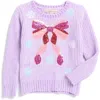 Margaux And Lexi Kids' Sequin Snowflake Chenille Sweater In Purple Holiday Combo